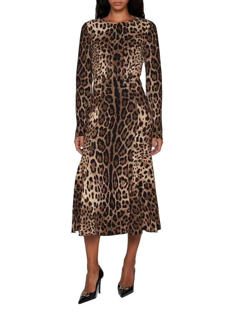 Dolce & Gabbana Dolce & Gabbana Leopard-Printed Flared Midi Dress 2