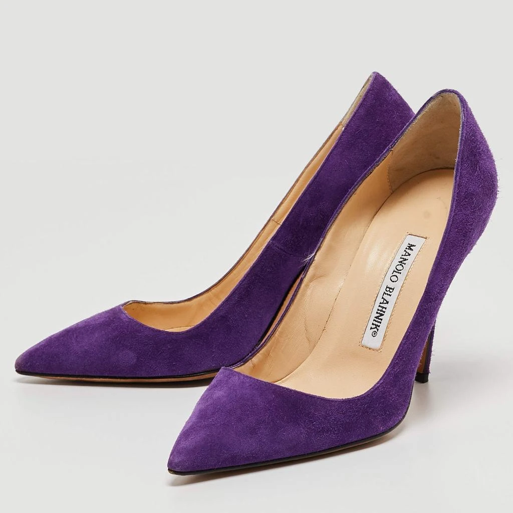 Manolo Blahnik Manolo Blahnik Purple Suede BB Pointed Toe Pumps Size 36 3