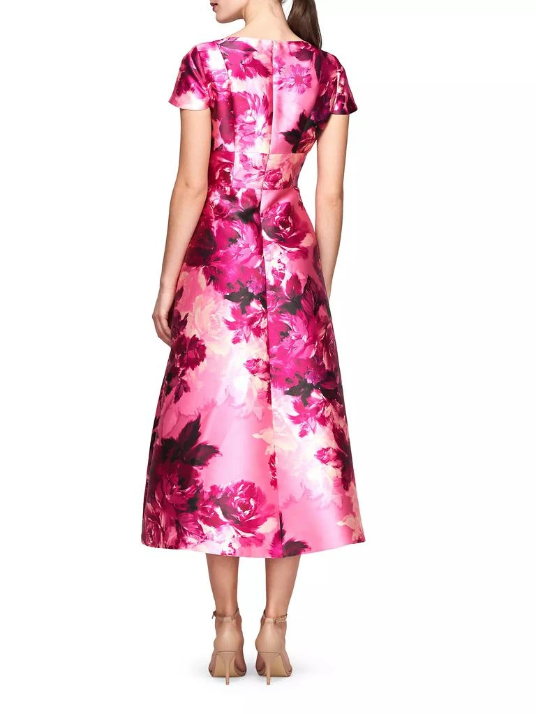 Kay Unger Tierney Floral Tea-Length Dress 3
