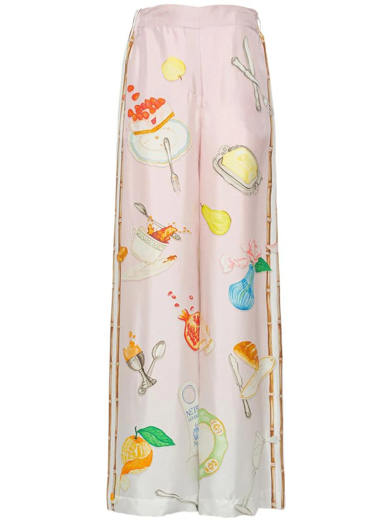 Casablanca Printed Silk Satin Wide Pants 1