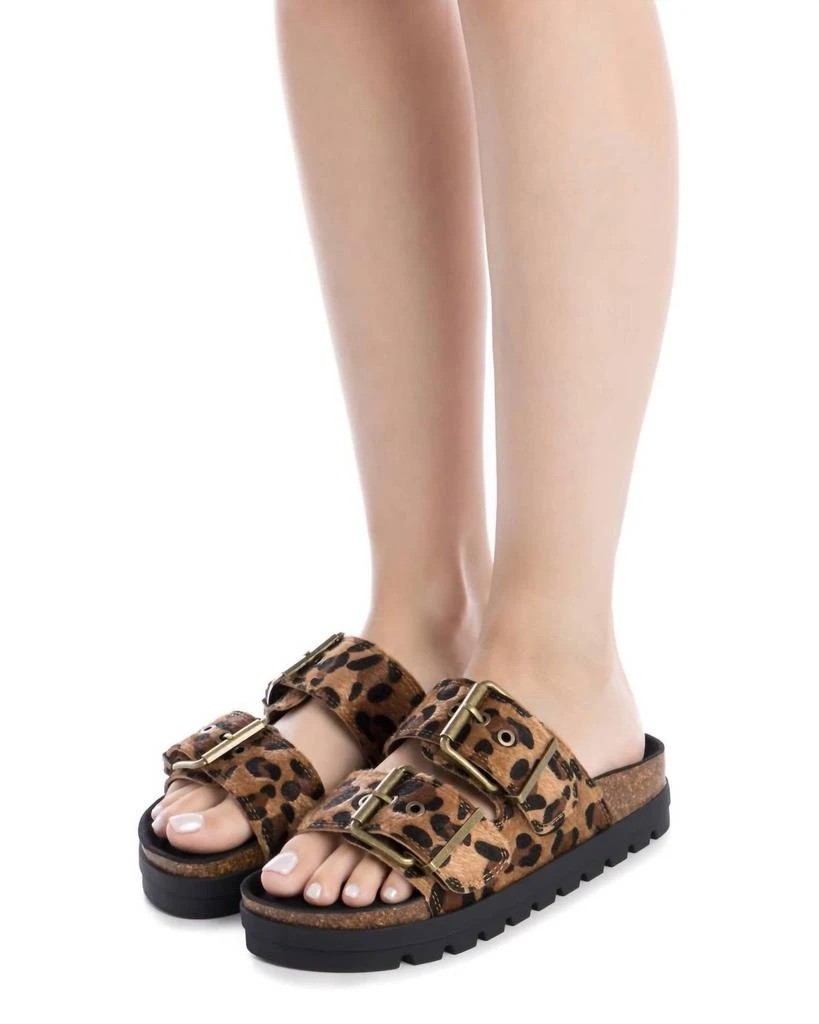 Xti Women's Textured Platform Sliders Sandals In Camel 5