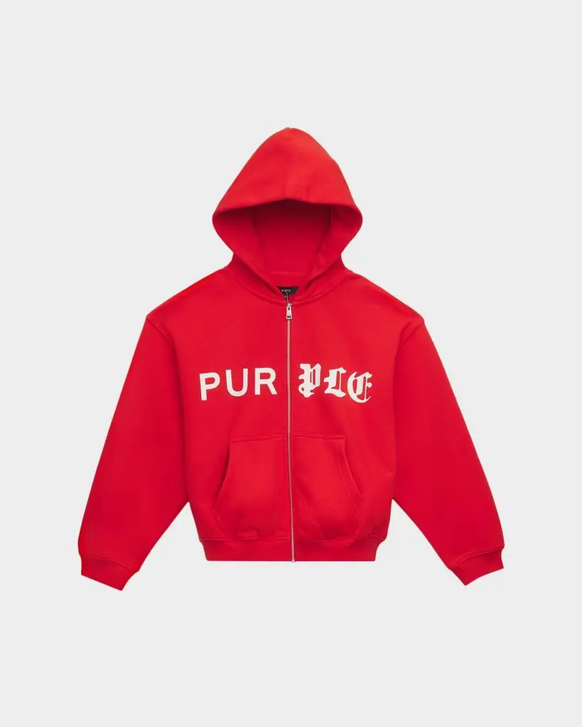 Purple Kids Boy's Logo-Print Cotton Fleece Hoodie, Size 4-10