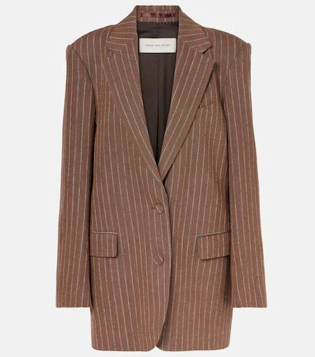 Dries Van Noten Striped linen-blend blazer 1