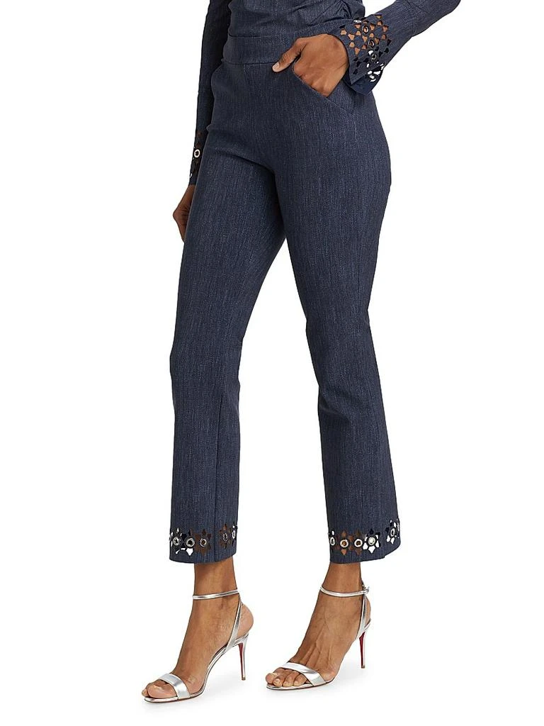 Chiara Boni Patvenusettebr Laser-Cut Grommet Flare Pants 4