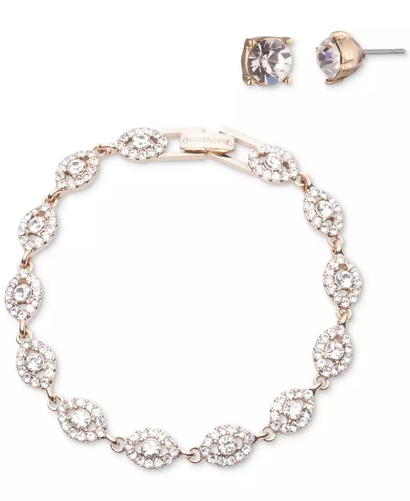 Givenchy 2-Pc. Set Stone & Crystal Link Bracelet & Crystal Stud Earrings 1