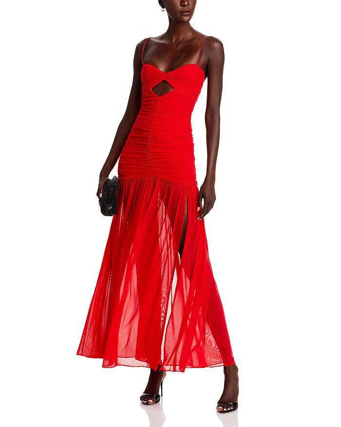 metallic prom.dress Open-Back Long Metallic Foil Prom Dress