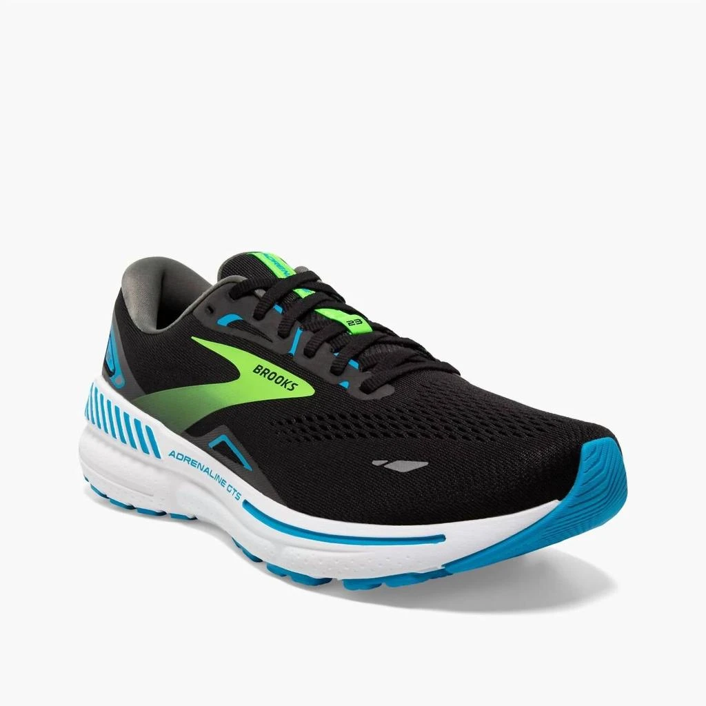 Brooks Men's Adrenaline Gts 23 Shoes In Black/hawaiian Ocean/green 1