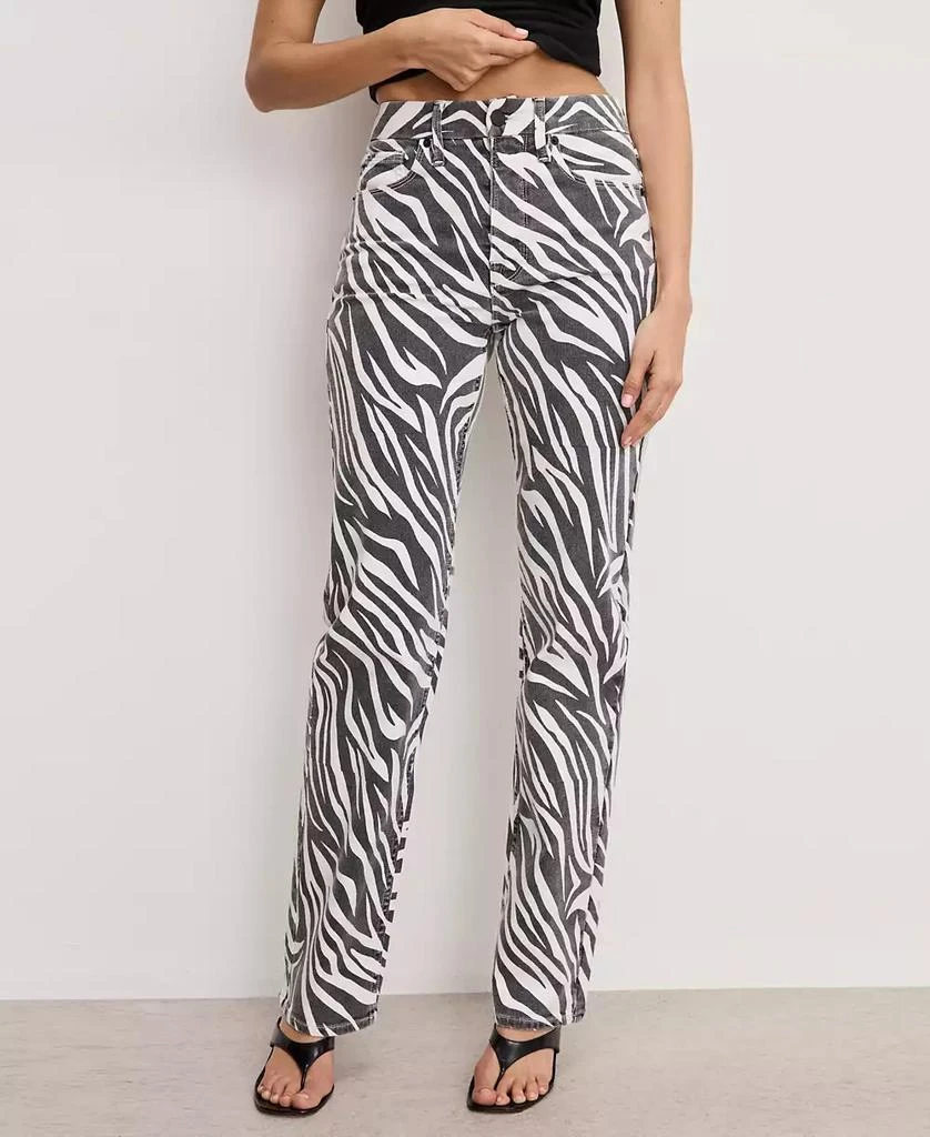 Good American Women's Zebra Good Icon Straight Jeans 1