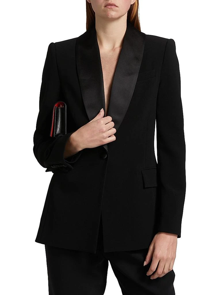 Sergio Hudson Satin Shawl Lapel Blazer 3