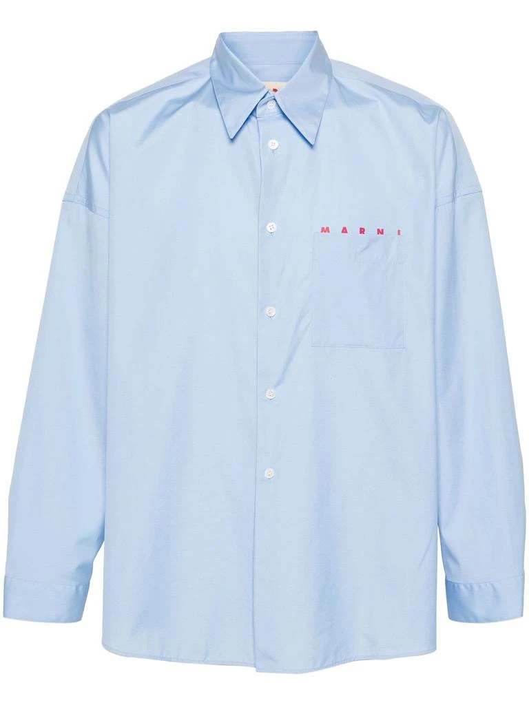 Marni Blue Cotton Shirt 1