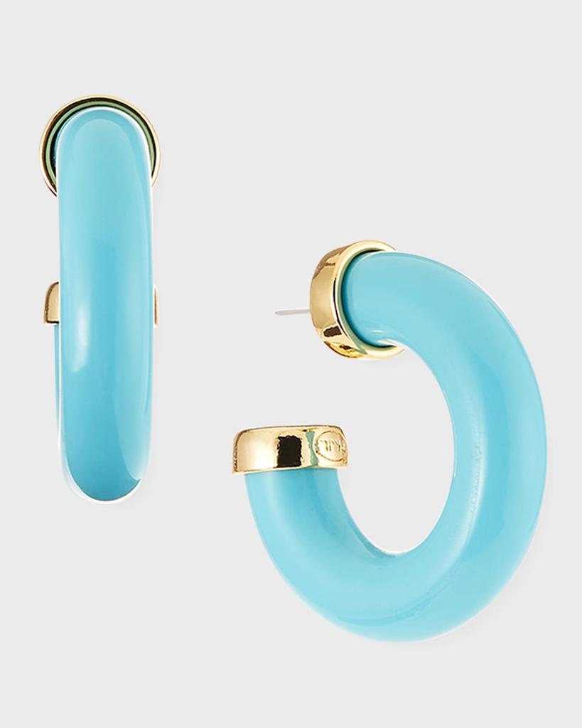 Kenneth Jay Lane Resin C-Hoop Earrings, Turquoise