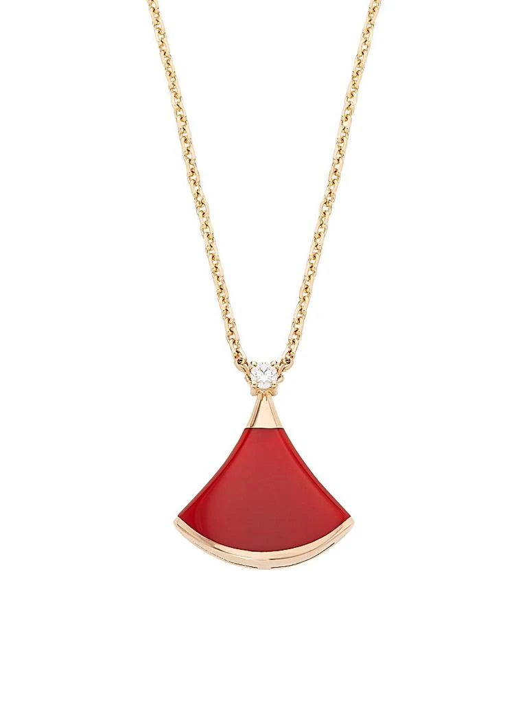 BVLGARI Divas' Dream 18K Rose Gold, Carnelian &amp; Diamond Pendant Necklace 1