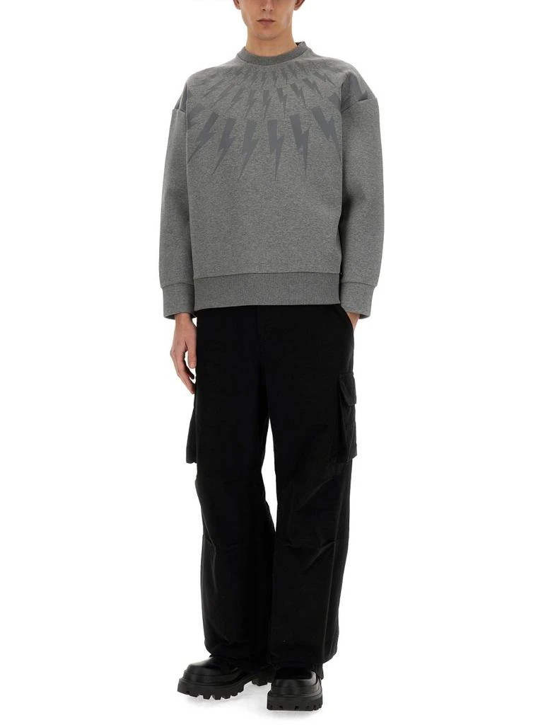 Neil Barrett Neil Barrett Thunderbolt Printed Crewneck Sweatshirt 3