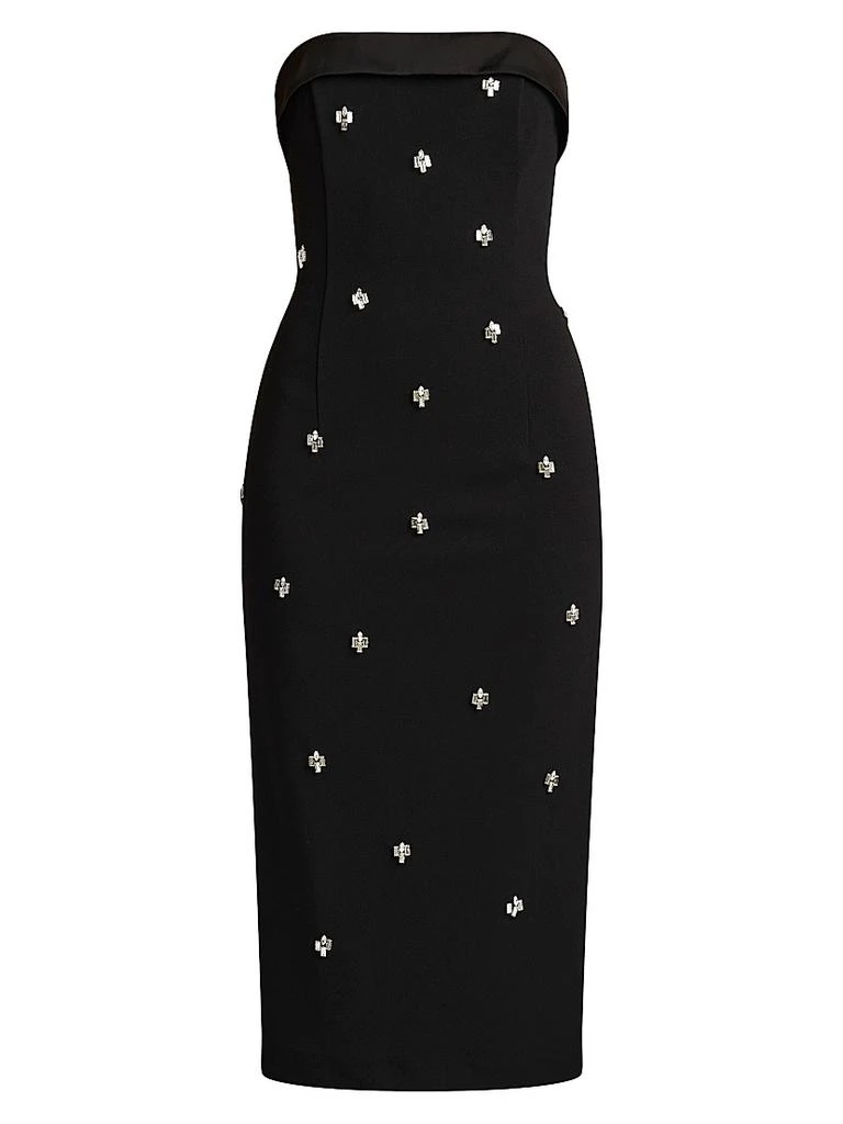Zac Posen Beaded Tuxedo Strapless Midi-Dress 1