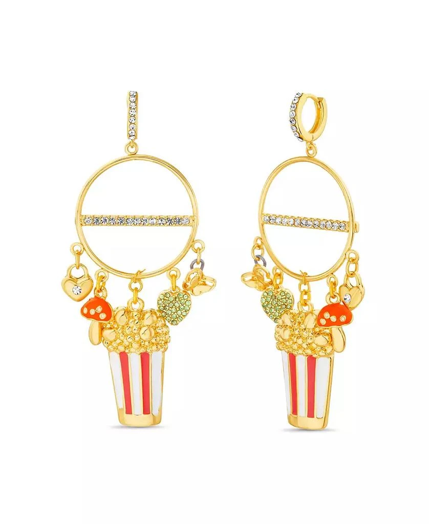 Kensie Huggie Front Facing Hoop Earring with Popcorn, Butterfly and Mushroom Charms 1