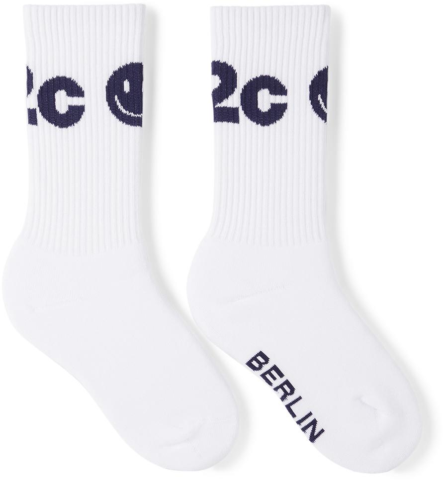 032c SSENSE Exclusive Kids White Logo Socks