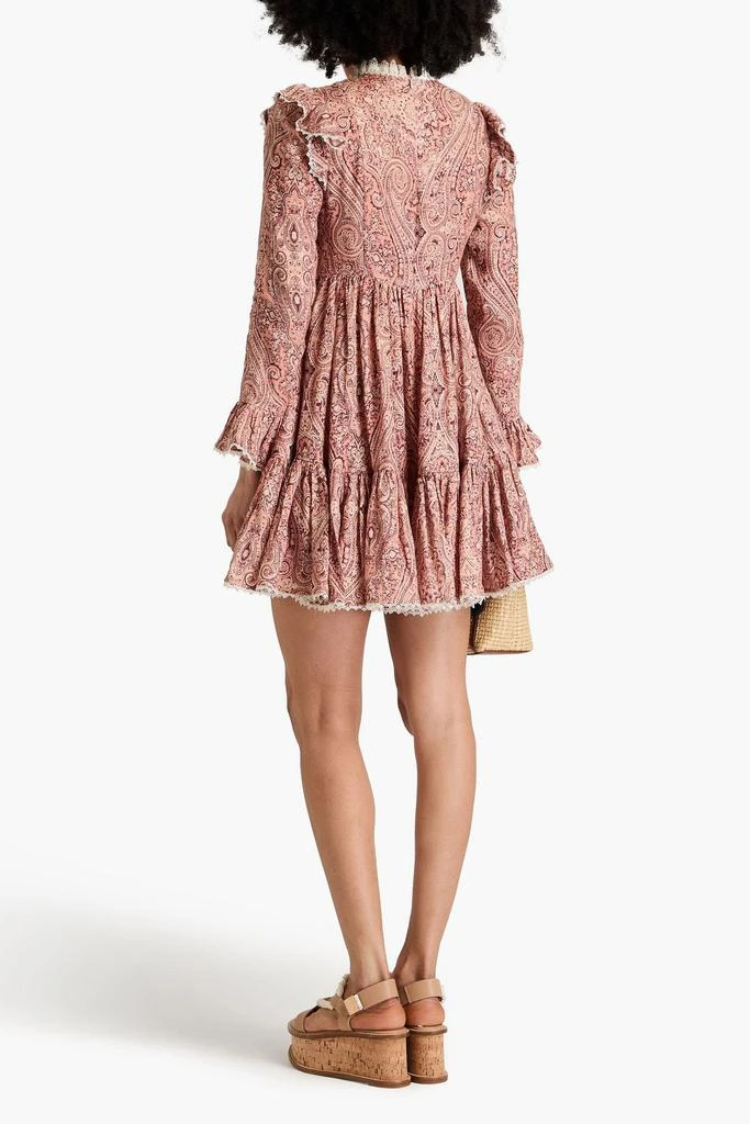 Zimmermann Lace-trimmed paisley-print linen mini dress 3