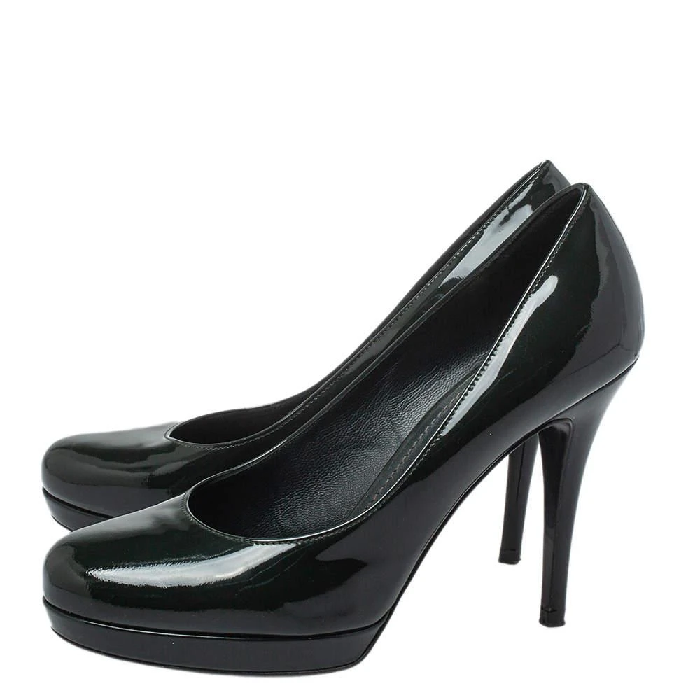 Yves Saint Laurent Saint Laurent Green Patent Leather Pumps Size 38.5 4