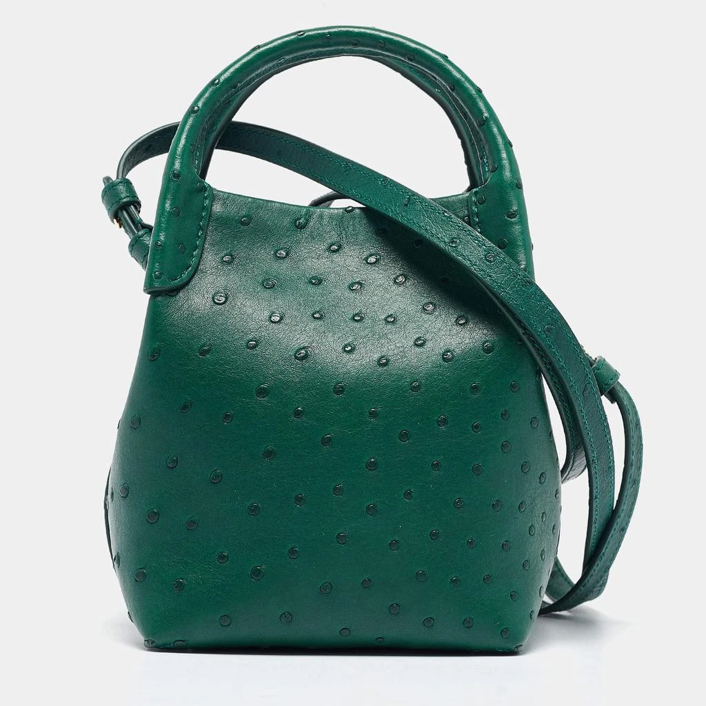 Loro Piana Loro Piana Green Ostrich Micro Bale Bag 1