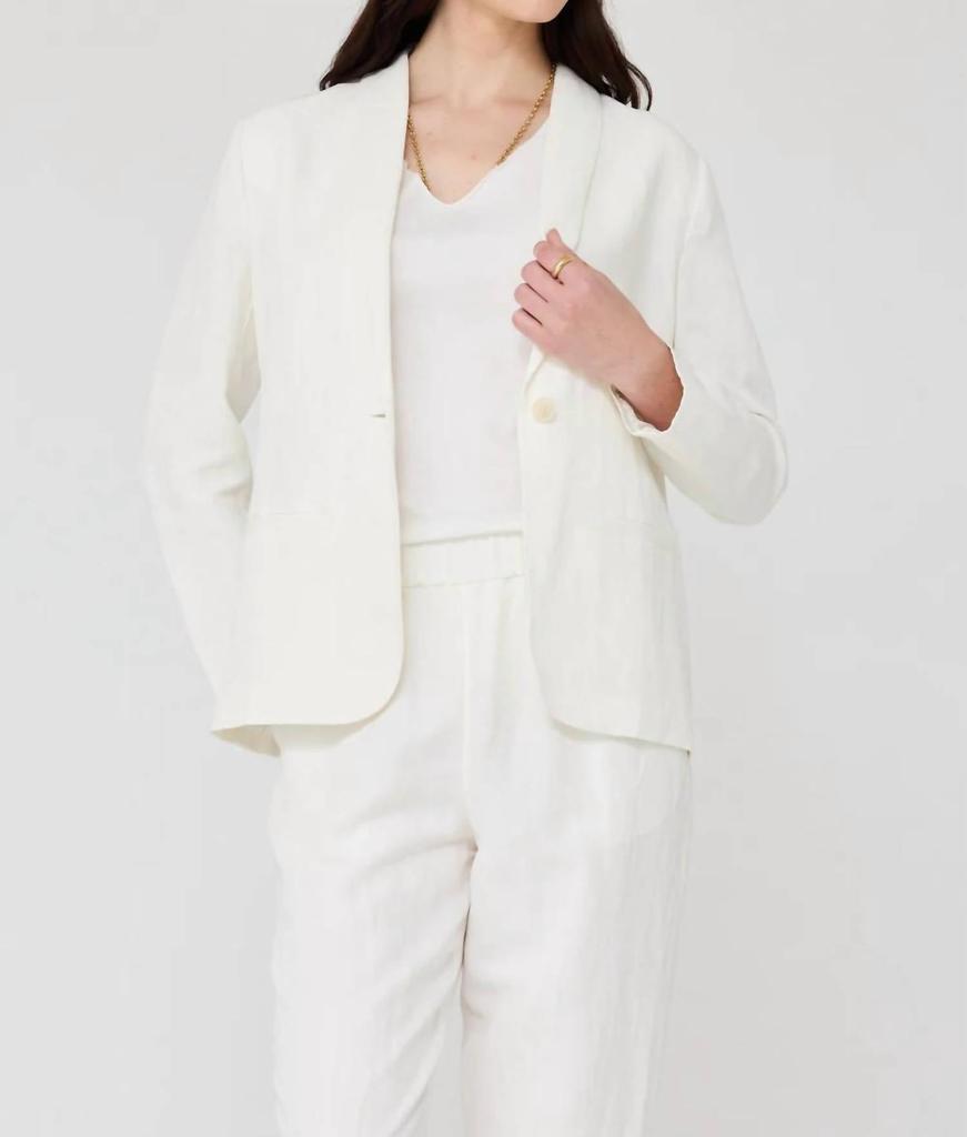 RAQUEL ALLEGRA Clarissa Blazer In Washed White