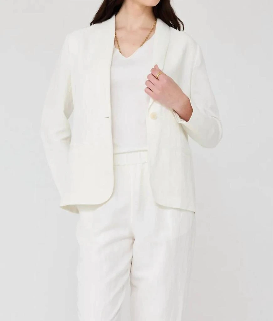 RAQUEL ALLEGRA Clarissa Blazer In Washed White 2