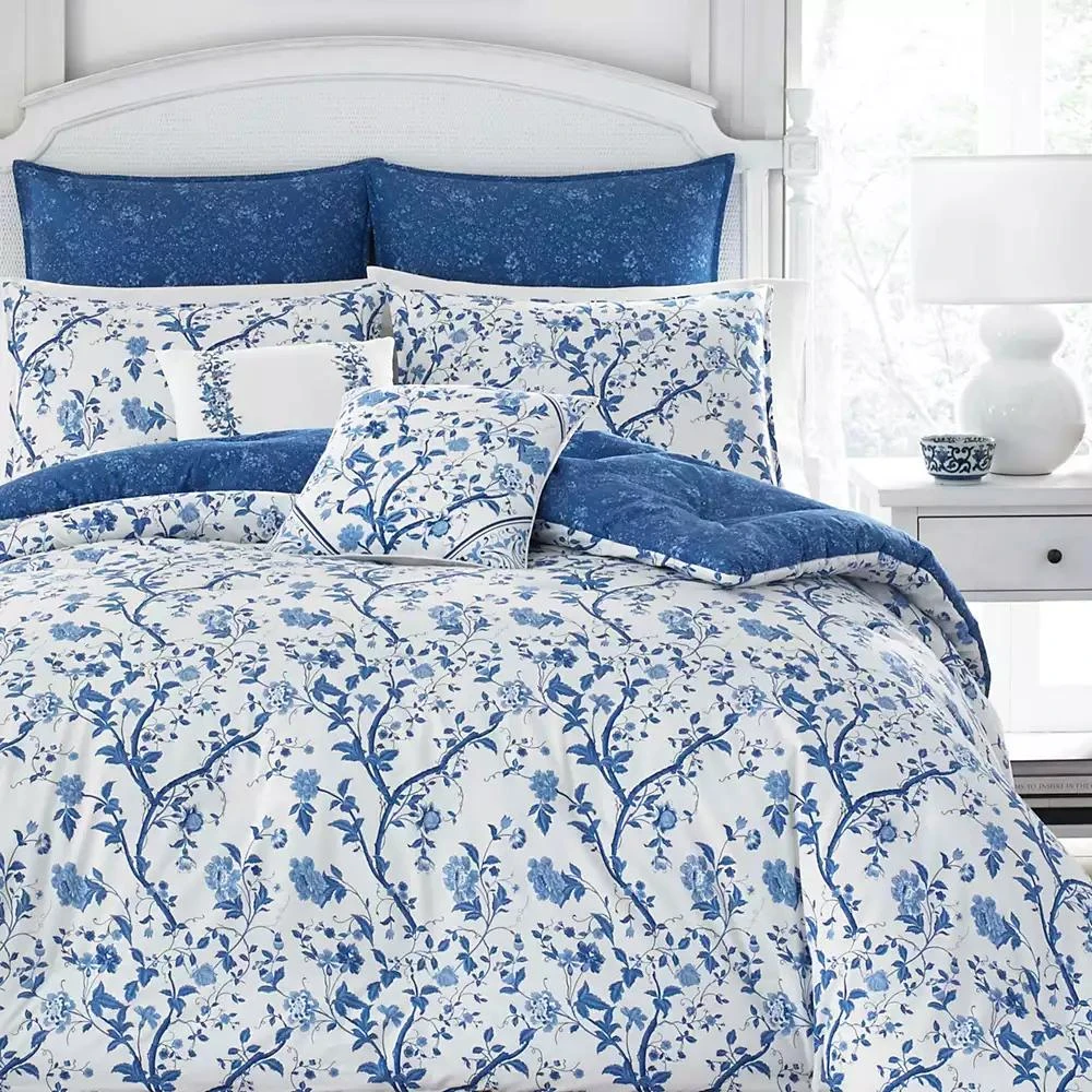 Laura Ashley Elise Cotton Reversible 7 Piece Comforter Set 1