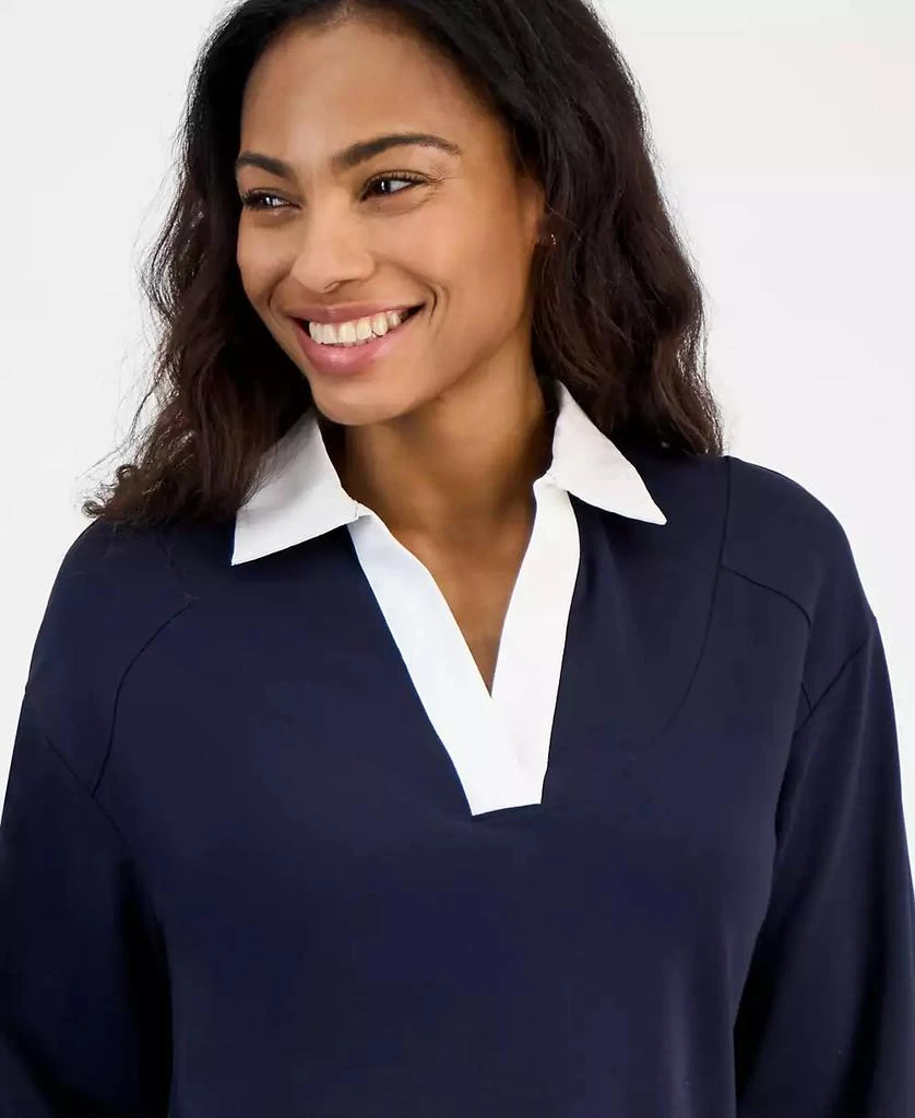 Nautica Jeans Women's Contrast Trim Cotton Tunic Top 3