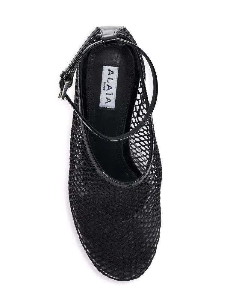 Alaïa 100MM Mesh Wedge Pumps 5