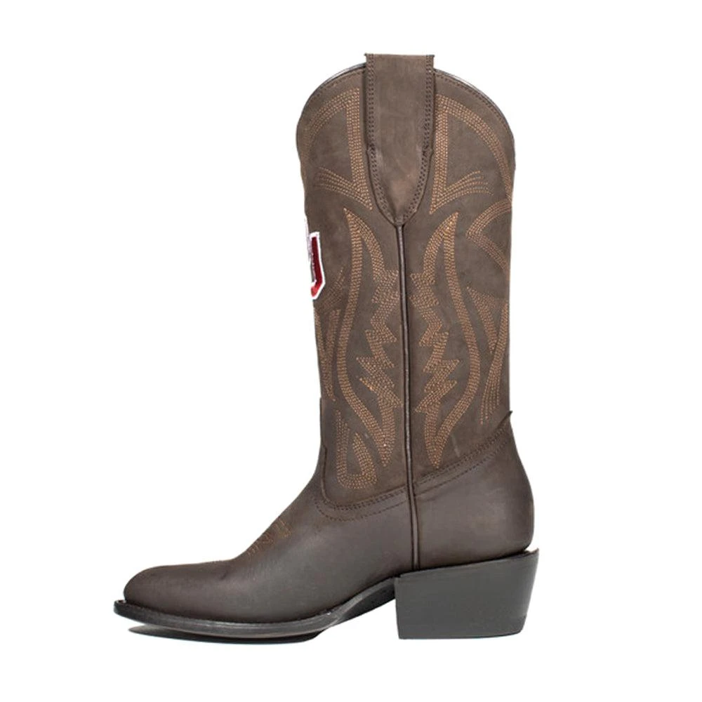 Gameday Boots University of Oklahoma Embroidered Round Toe Pull On Cowboy Boots 3