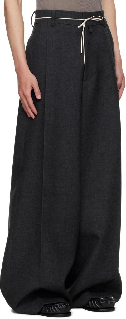 Dries Van Noten Gray Wide Pleated Trousers 2