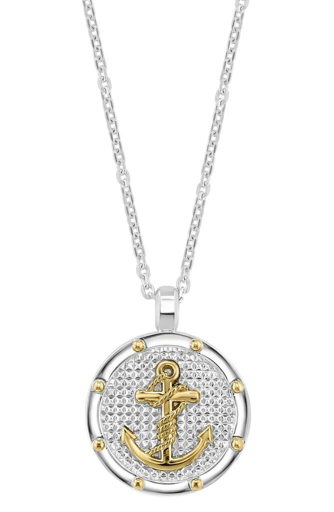 Effy Sterling Silver & 18K Yellow Gold Anchor Pendant Necklace 1