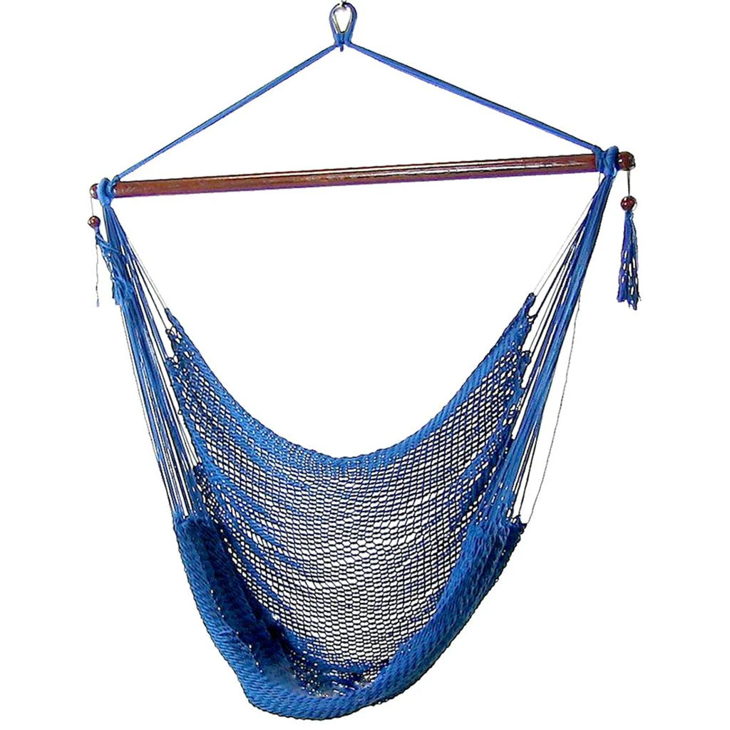 Sunnydaze Caribbean Style Extra Large Hanging Rope Hammock Chair Swing for Backyard and Patio 7