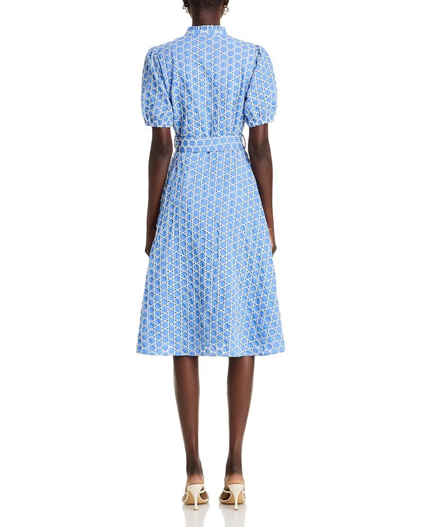 Tahari Eyelet Puff Sleeve Fit & Flare Dress 4
