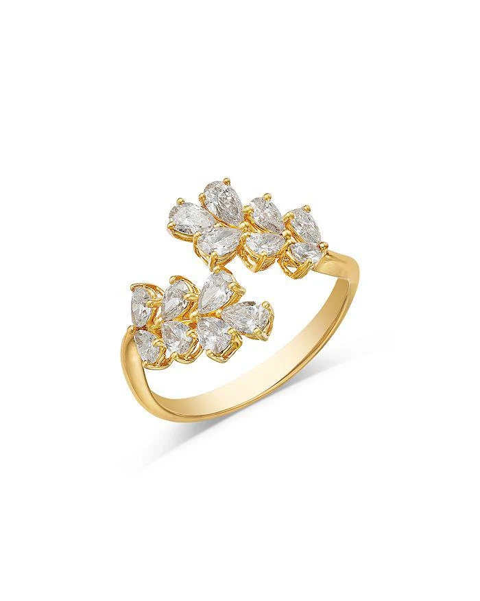 Bloomingdale
s Fine Collection Diamond Pear Leaf Inspired Bypass Ring in 18K Yellow Gold, 1.27 tcw