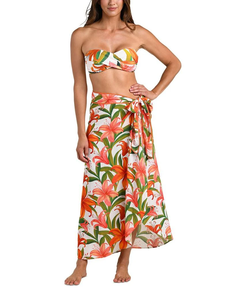 La Blanca Jungle Blossoms Tie Wrap Skirt Swim Cover-Up 3