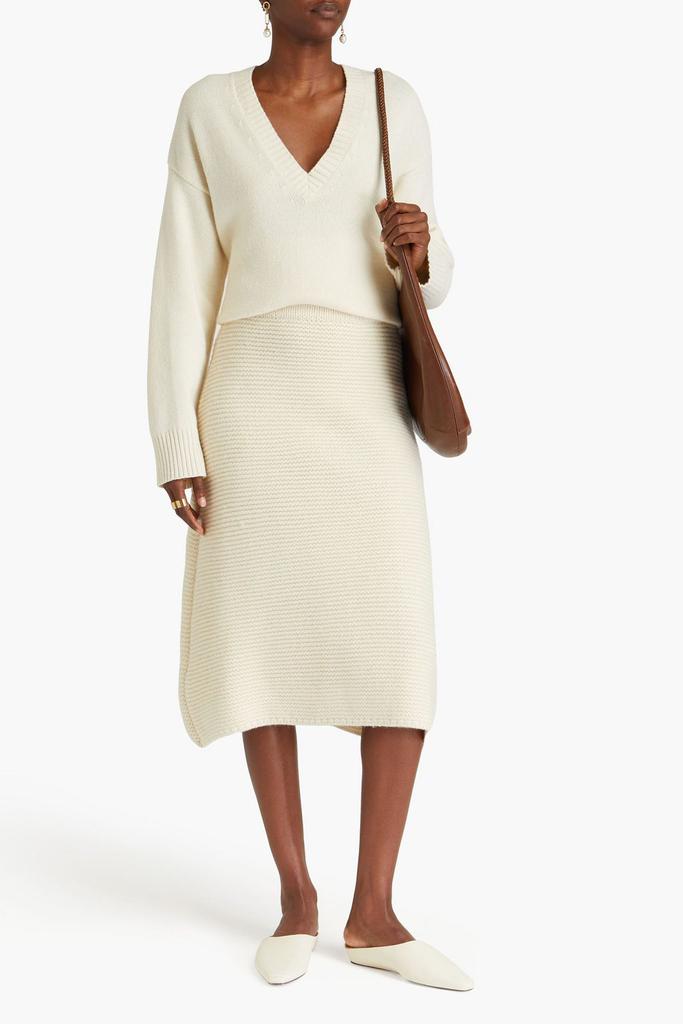 Le 17 Septembre Ribbed wool midi skirt