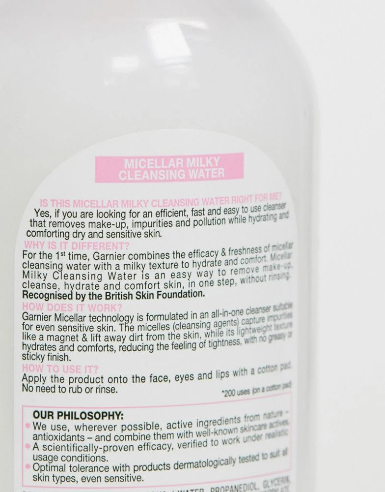 Garnier Garnier Micellar Cleansing Milky Water Dry Skin 400ml 4