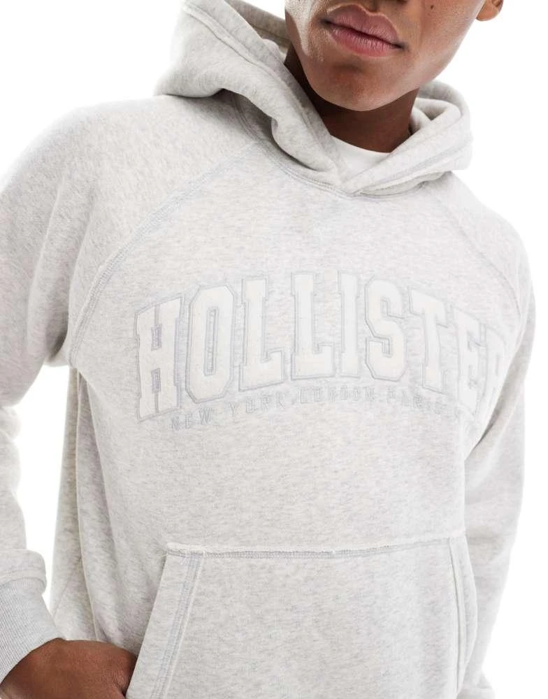 HOLLISTER Hollister boxy logo motif hoodie co-ord in grey 3