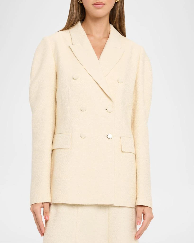 Gabriela Hearst Sedna Puff-Sleeve Double-Breasted Silk Blazer 4