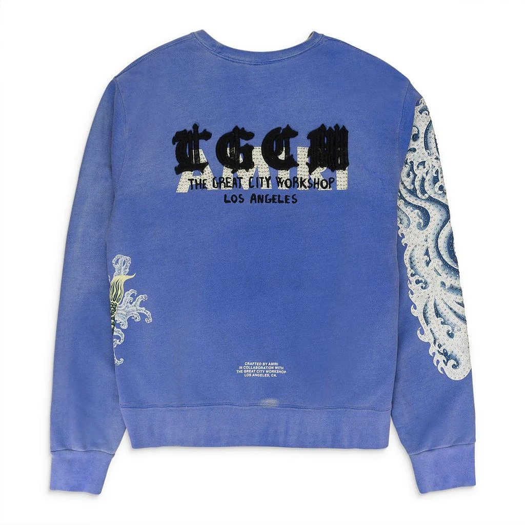 AMIRI T.G.C.W. CRYSTAL KOI WAVE BLUE SWEATSHIRT 2