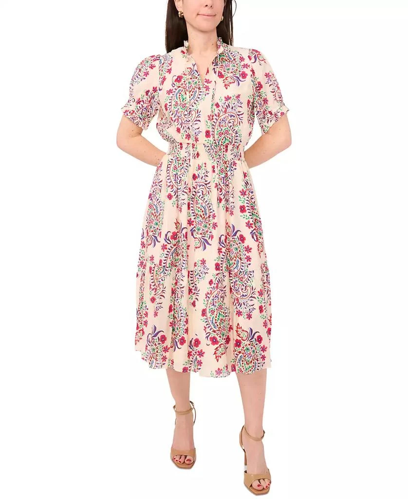 Sam & Jess Petite Printed Short-Sleeve Lawn Maxi Dress 1