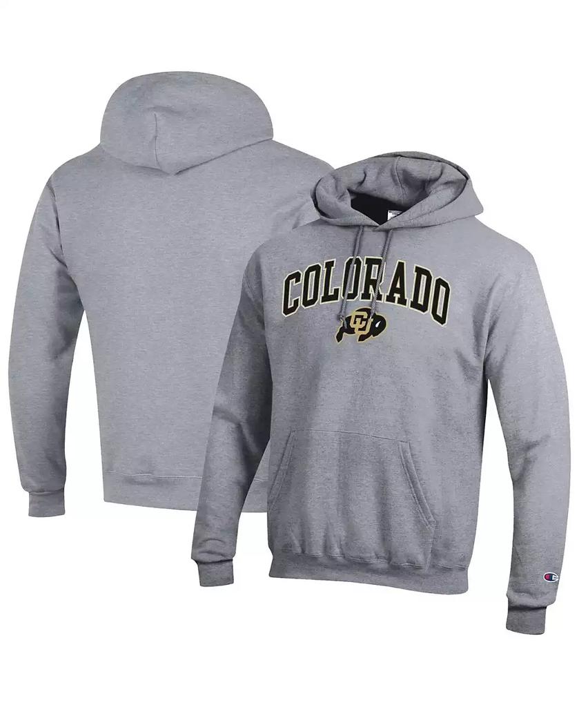 CHAMPION Men's Heather Gray Colorado Buffaloes Arch Over Logo Pullover Hoodie