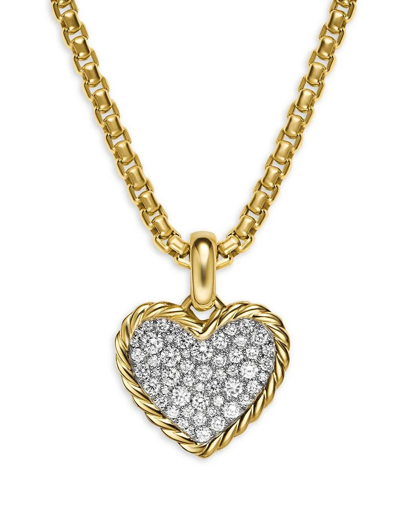 David Yurman Pavé Heart Amulet in 18K Yellow Gold with Diamonds, 15.6mm 1