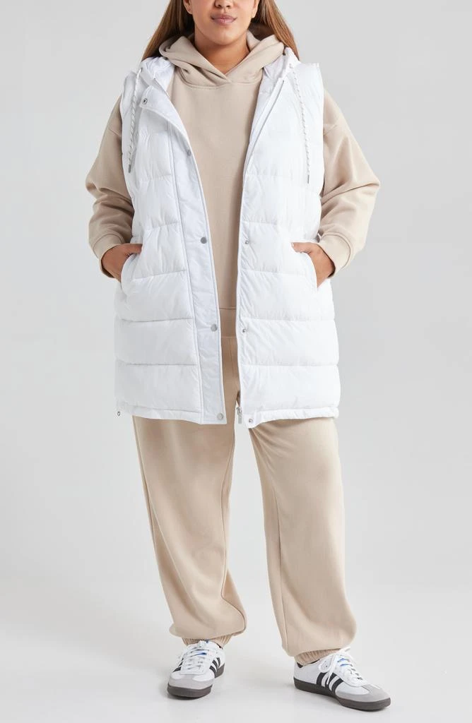 Zella Women's Long Hooded Puffer Vest 2