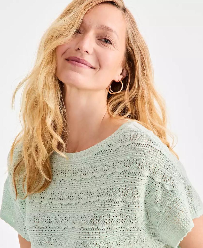 売れ筋商品|||スタイルアンドコー ニット&セーター アウター レディース Women's llic Pointelle Dolman-Sleeve Sweater, Exclusively at Macy's Lurex Blue Style & Co Women's Lurex Shine Pointelle Dolman-Sleeve