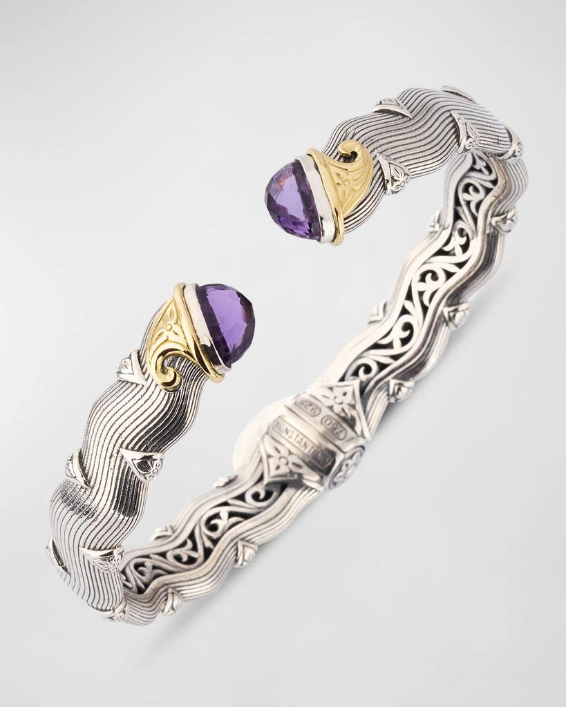 Konstantino Sterling Silver & 18K Yellow Gold Amethyst Quartz Bracelet 3