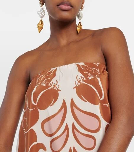 Adriana Degreas Printed strapless silk maxi dress 4