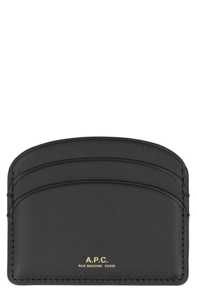 A.P.C. BLACK LEATHER CARD HOLDER 1
