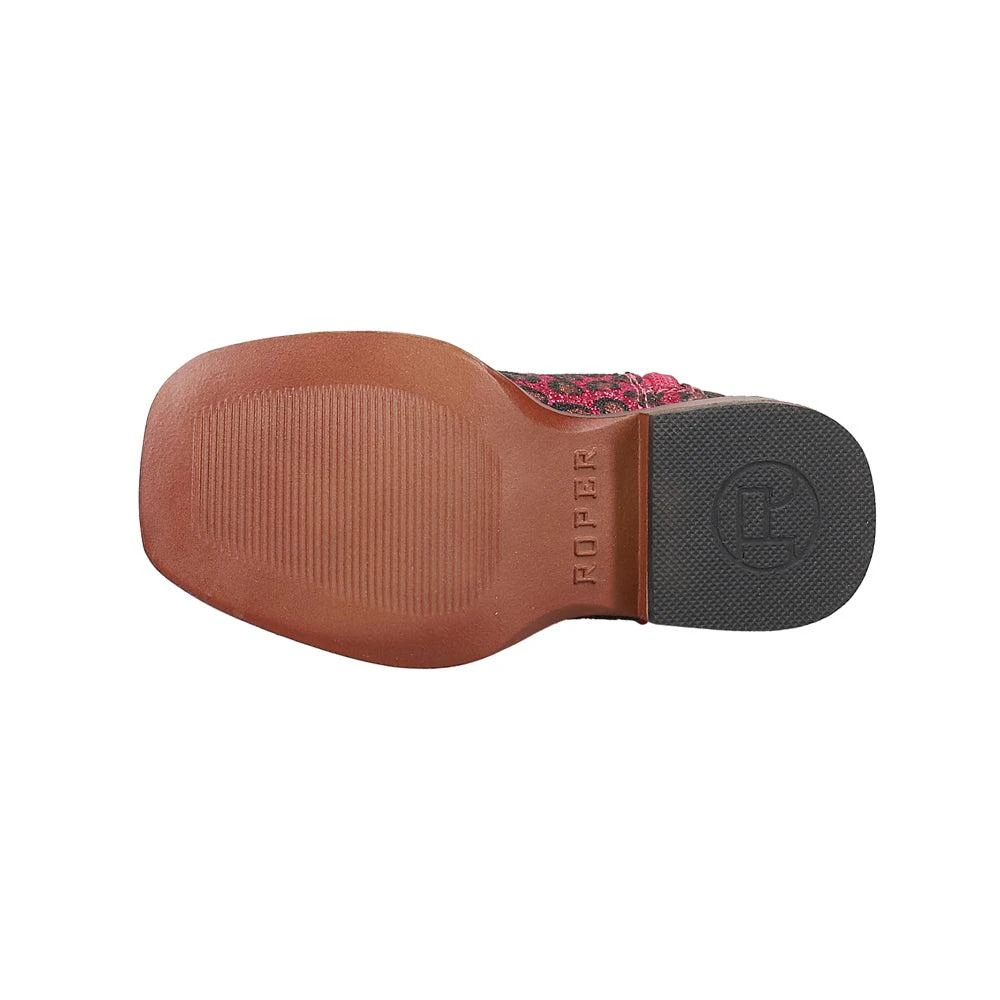 Roper Wild Cat Glitter Square Toe Cowboy Boots (Toddler) 5