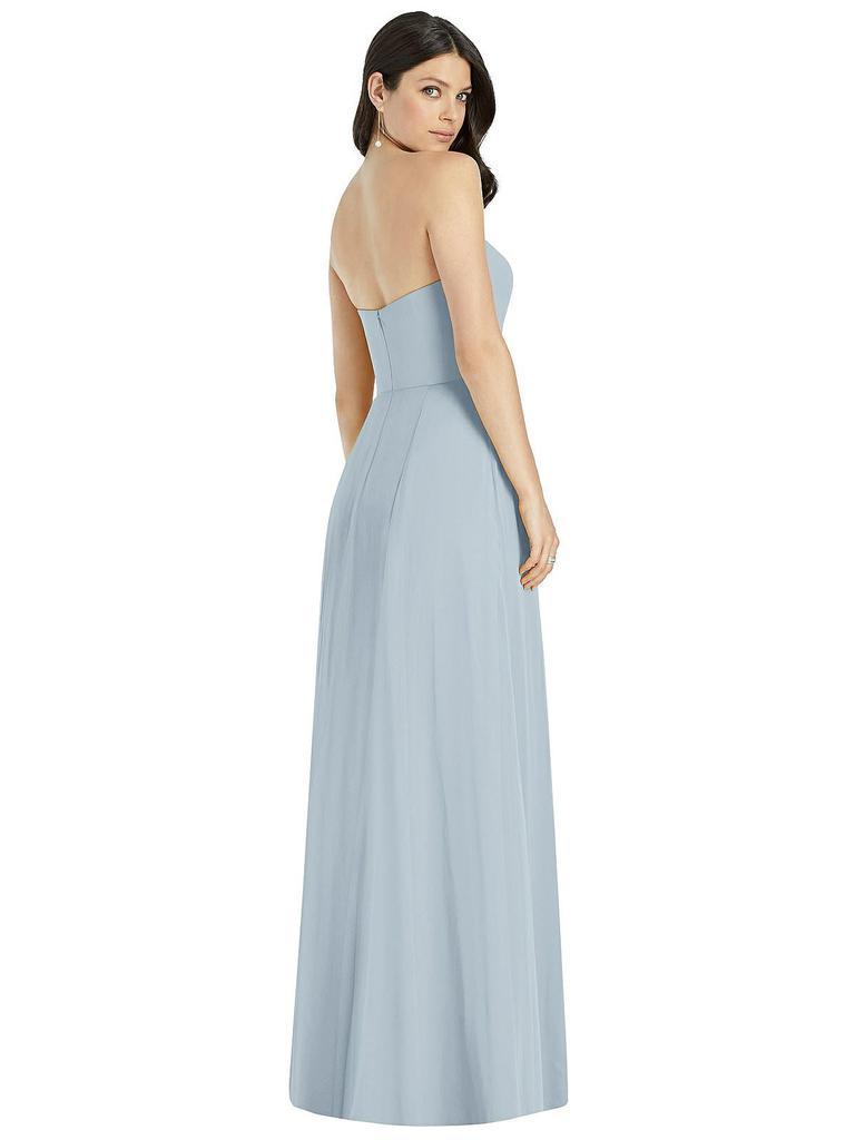 Dessy Collection Strapless Notch Chiffon Maxi Dress